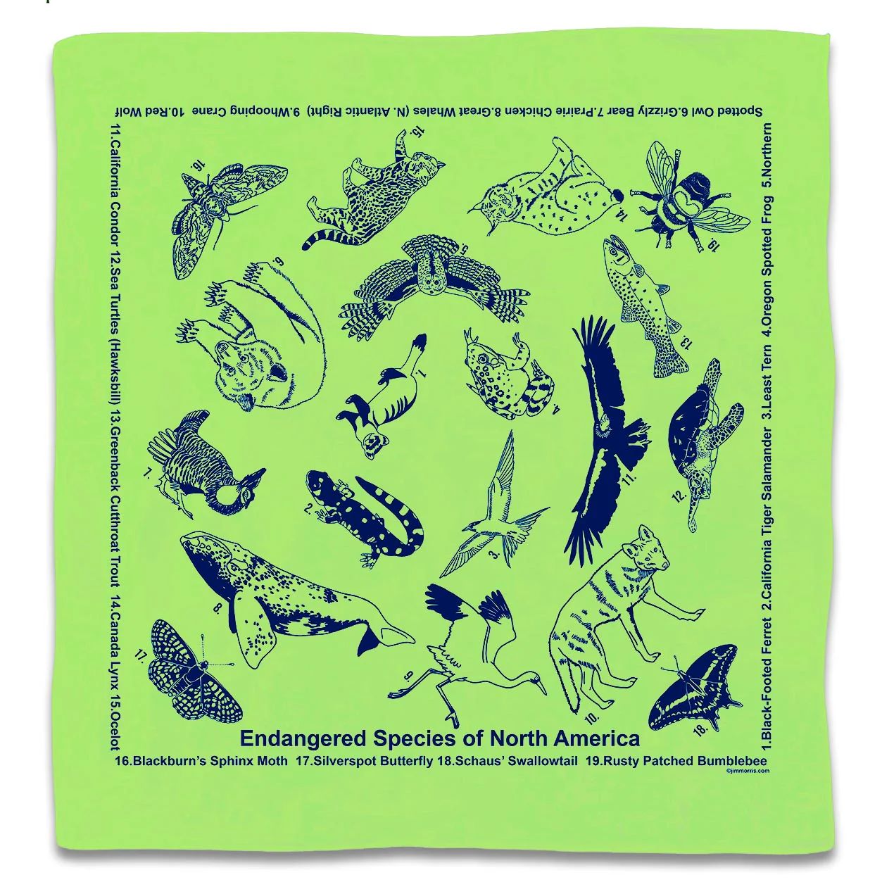 Endangered Species of North America Bandana - Image 3